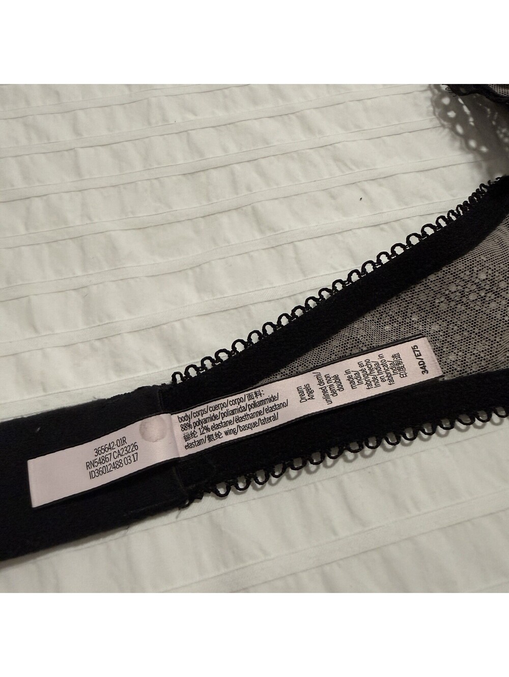 Victoria's Secret Black Lace Keyhole High Neck Halter Bralette Bra Sz 34D - Picture 5 of 9